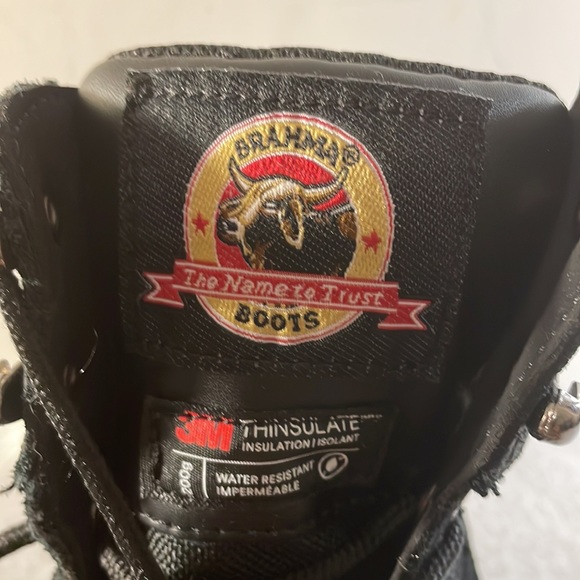 Brahma Mens Black Steel Toe Work Boot - Thinsulate Water Resistant Size 7W - Picture 6 of 7